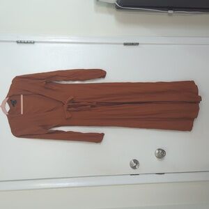 🔥 Forever 21 floor length duster cardigan, medium, muted burnt orange color